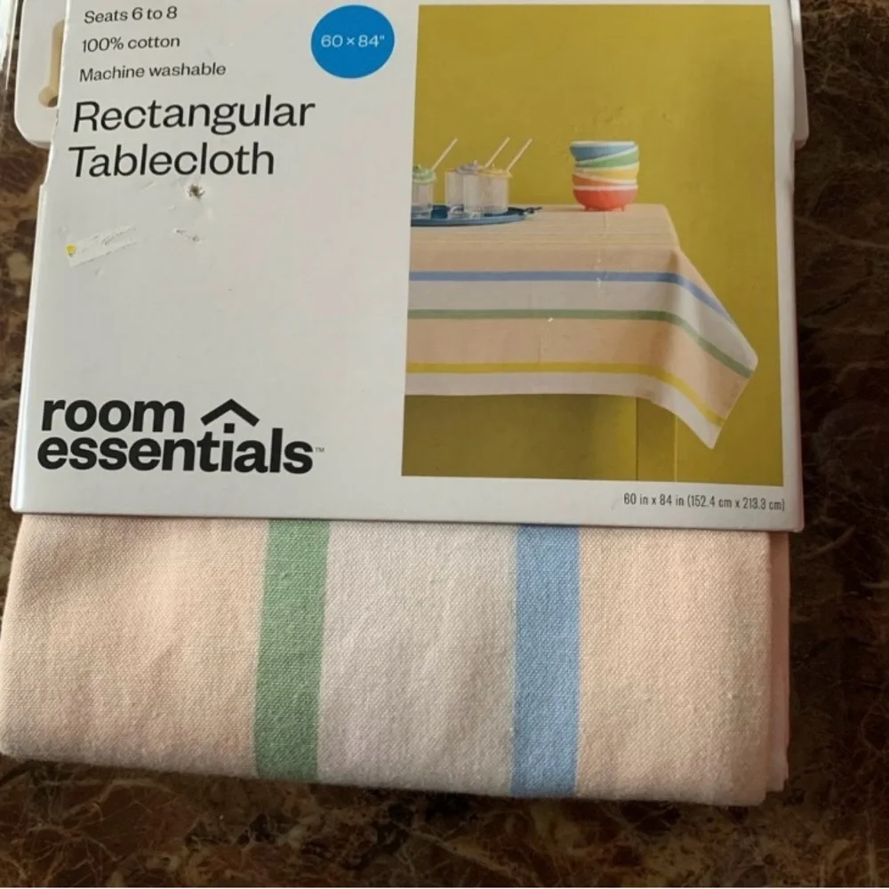 Room Essentials Pastel Striped Tablecloth